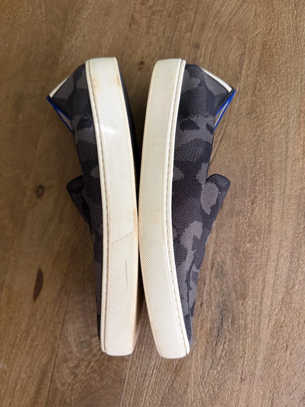 Rothy's Womens The Original Slip On Sneaker in Grey Camo Knit Size 9.5
